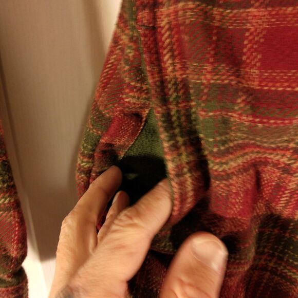Orvis flannel shirt jacket mens M Medium thick red plaid shacket long sleeve - Picture 4 of 9